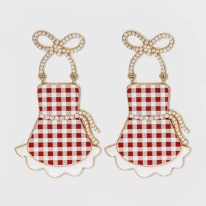 Sugarfix By Baublebar Checkered Apron Drop Earrings NWT